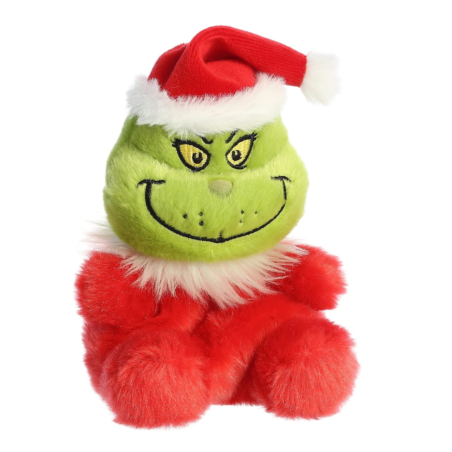 Aurora® Whimsical Dr. Seuss™ Santa Grinch Palm Pals™ Stuffed Animal - Officially Licensed Plush for Imaginative Play - Perfect for Kids and Adults - Red 4.5 Inches