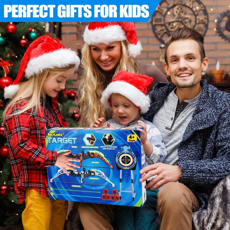 2 Pack Kids Bow and Arrow Set, LED Light Up Archery Set with 20 Suction Cup Arrows, Indoor Outdoor Sport Games for Kids Ages 4-8 8-12, Birthday Gifts Toys for 4 5 6 7 8 9 10 11 12 Year Old Boys Girls