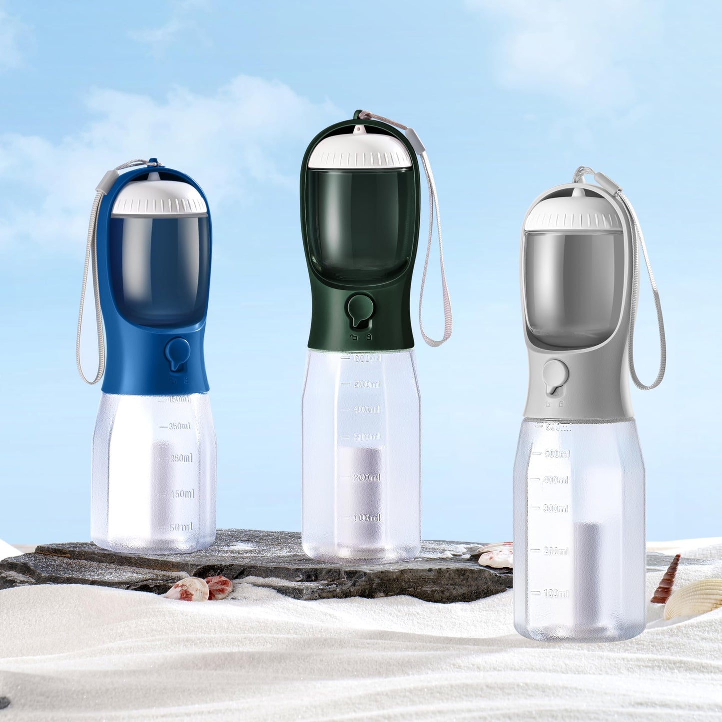 AVELORA Dog Water Bottle with Food Container, Portable Pet Dog Water Dispenser for Outdoor Walking,Hiking,Travel,Puppy Essentials,Puppy Supplies,Replaceable Waste Bags