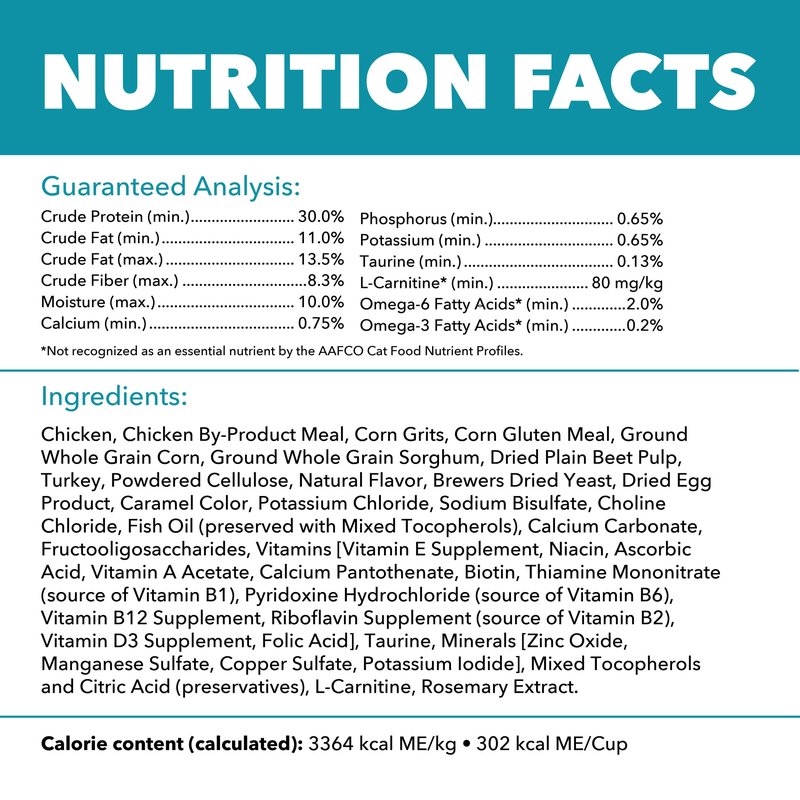 IAMS Proactive Health Dry Cat Food, Indoor Weight and Hairball Care Cat Food Dry Recipe, with Real Chicken in Every Bite, 7 lb. Bag