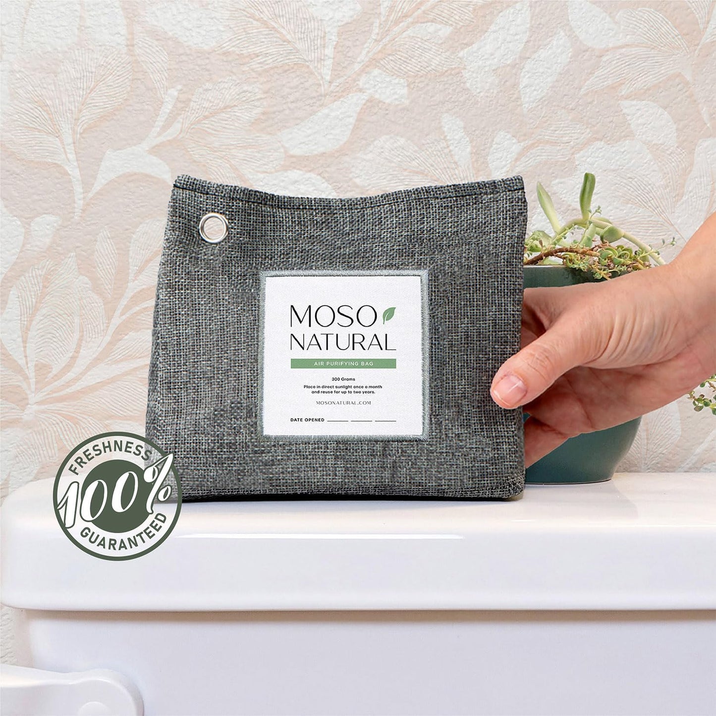 Moso Natural Air Purifying Bag 300g (3 Pack). A Scent Free Odour Eliminator for Closets, Bathrooms, Laundry and Pet Areas. Premium Moso Bamboo Charcoal