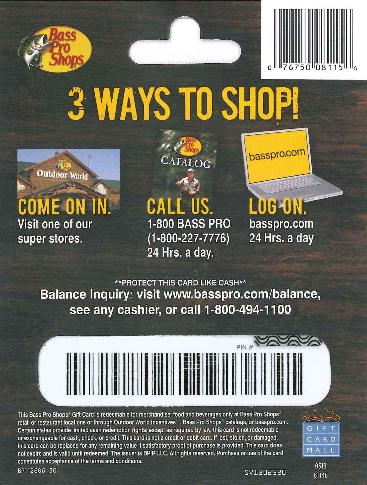 Bass Pro Shops Gift Card $50