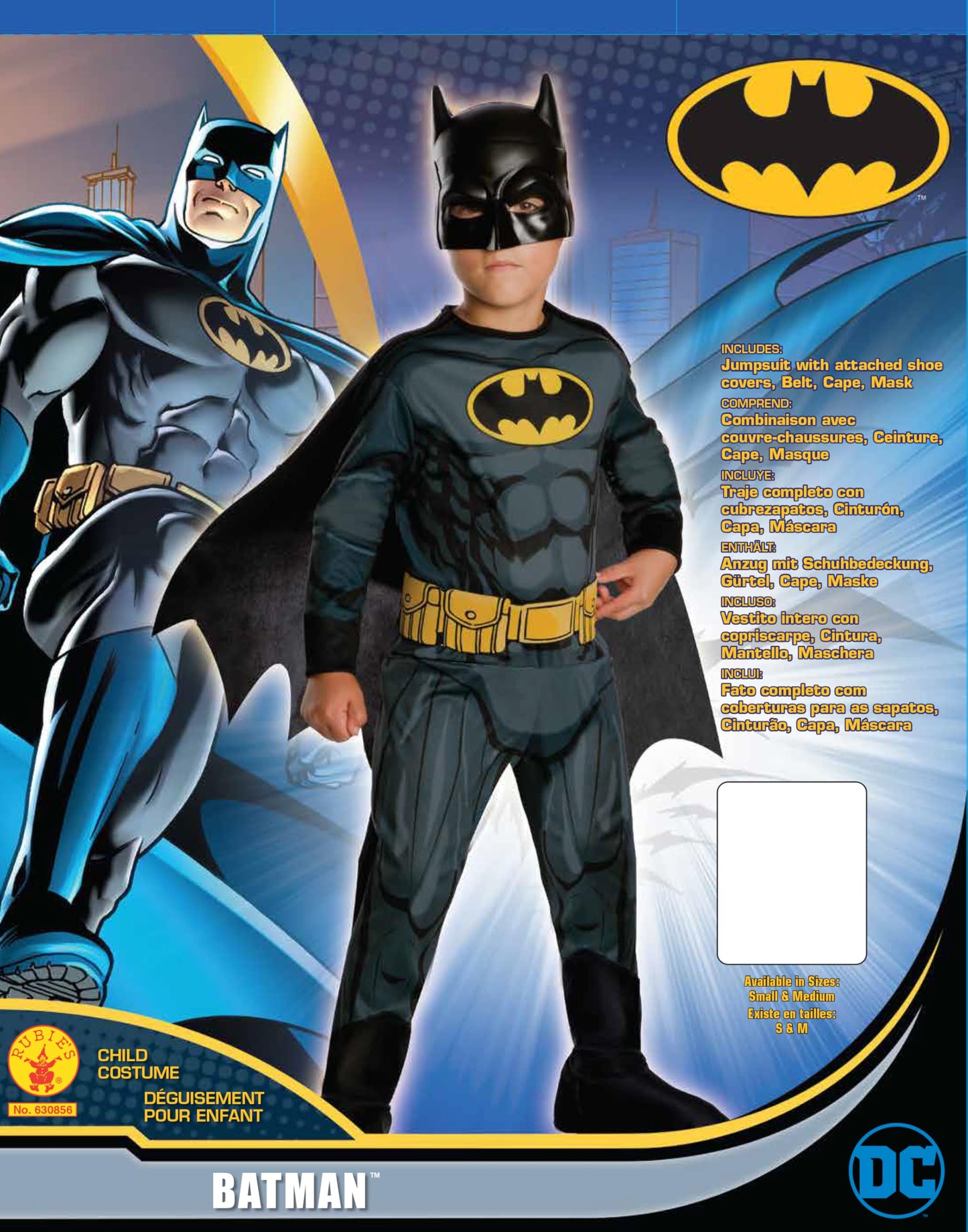 DC Comics Superheroes: Batman Costume for Kids by Rubies, Boy's Small