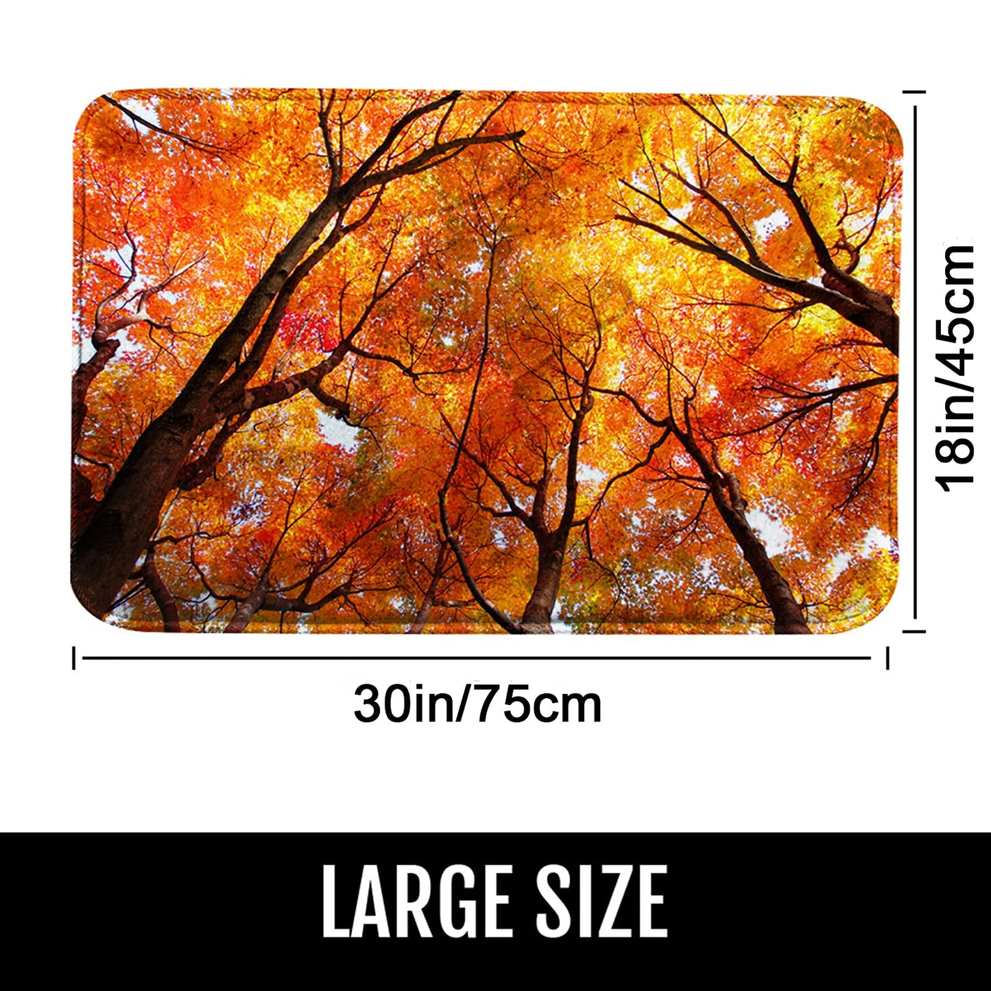 Britimes Bath Mat Bathroom Mat Rug No Silp, Autumn Fall Bathroom Decorations 18x30 Inches for Home Kitchen Bedroom