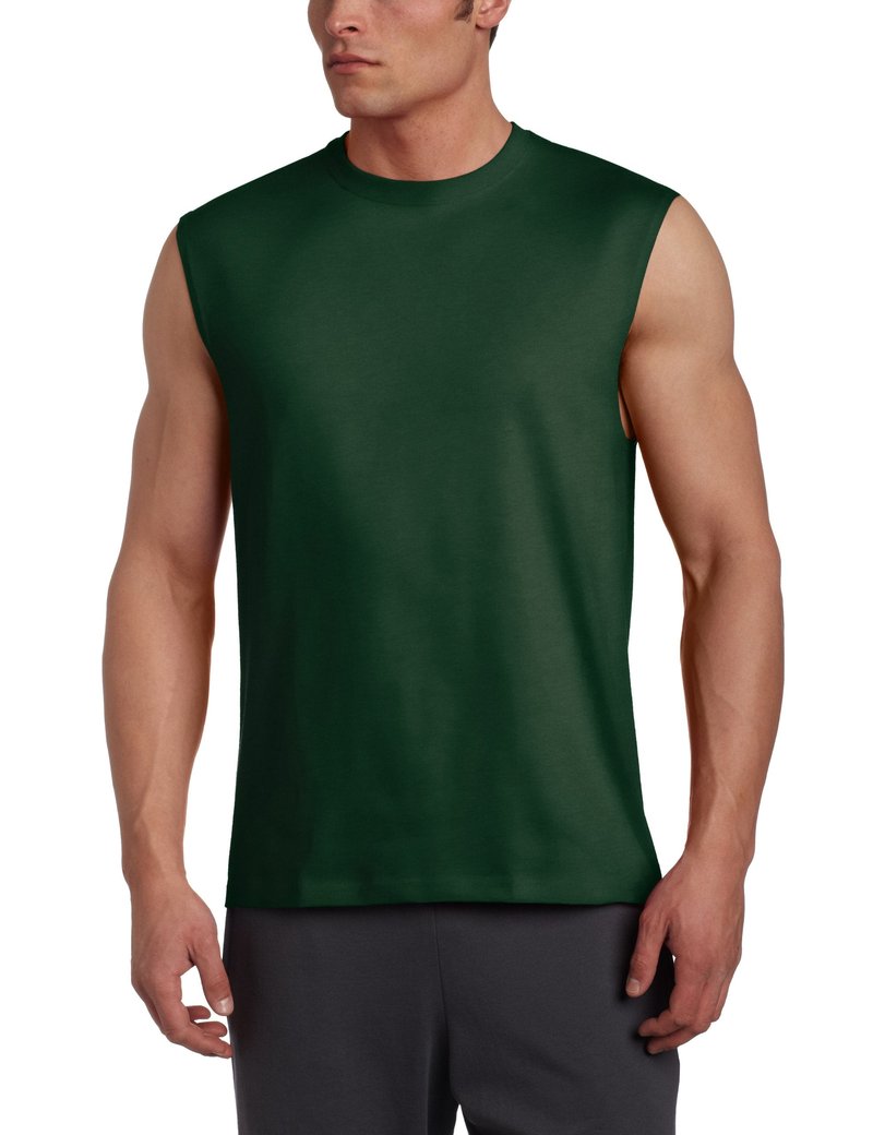 Russell Athletic Men's Cotton Basic Muscle,Basic Dark Green,Medium