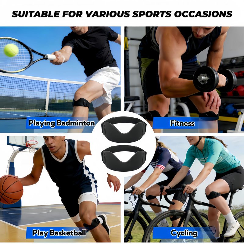 uwsic 2 Pack Patellar Tendon Knee Strap - Adjustable Velcro Patella Band Support for Tendonitis, Meniscus Tear & Joint Pain Relief - Perfect for Running, Basketball, Gym, Hiking, Cycling -Knee Brace Unisex for Men Women (Black)