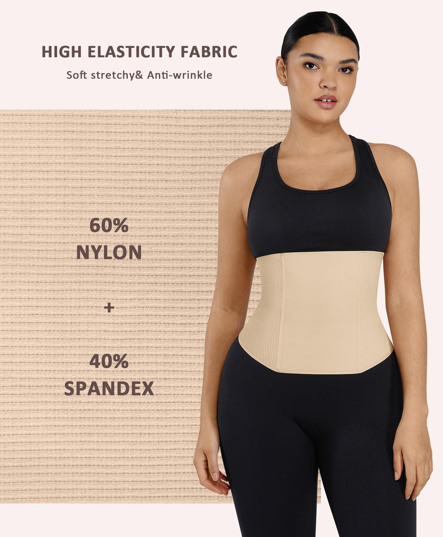 FeelinGirl Waist Cincher Postpartum Belly Wrap for Woman Moldeadoras De Cintura Y Abdomen Trimmer Tummy Tuck Nude S