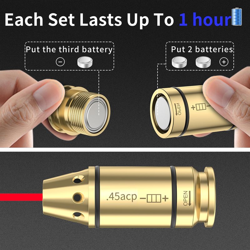 Tipfun Laser Bore Sights for 223/9MM/7.62X39MM/.243/308WIN/12GA/30-06/.25/270/ 45ACP Red Laser Boresighters with 20 Batteries Bore Sighting Kit for Sights and Scopes
