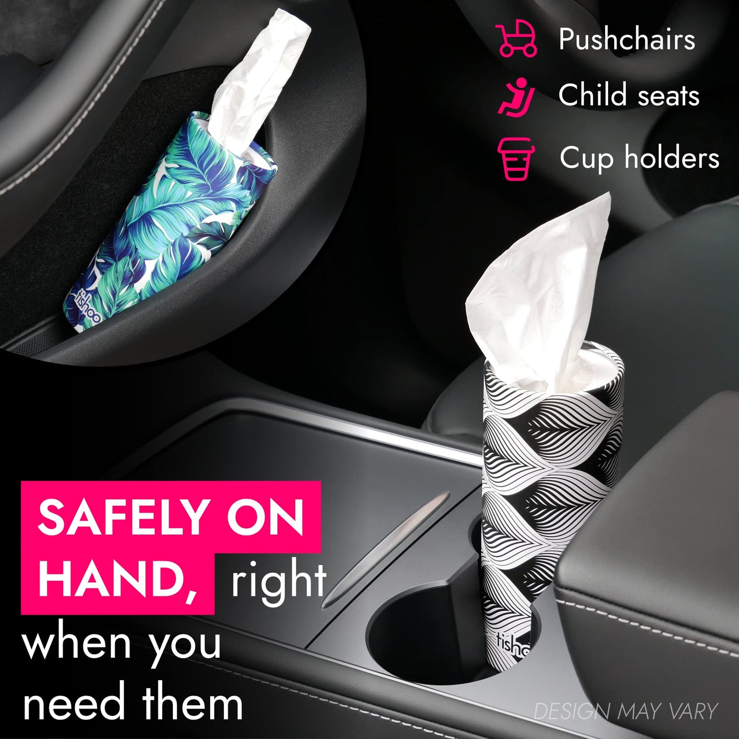 tishoo Hyaluronic Acid-Infused 4-ply Ultra Luxury Tissues | for Car Cup Holders, Home & Travel | 4 Tubes in Plastic-Free Packaging | Mixed/Mayfair