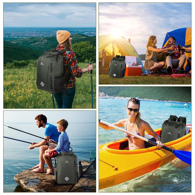 Sunnylon Dry Bag Backpack, 20L Dry Bags Waterproof with Waist Pouch and Phone Case,Roll top Dry bag for kayaking,Marine dry bag for Kayaking,Beach, Rafting, Boating, Hiking, Camping and Fishing