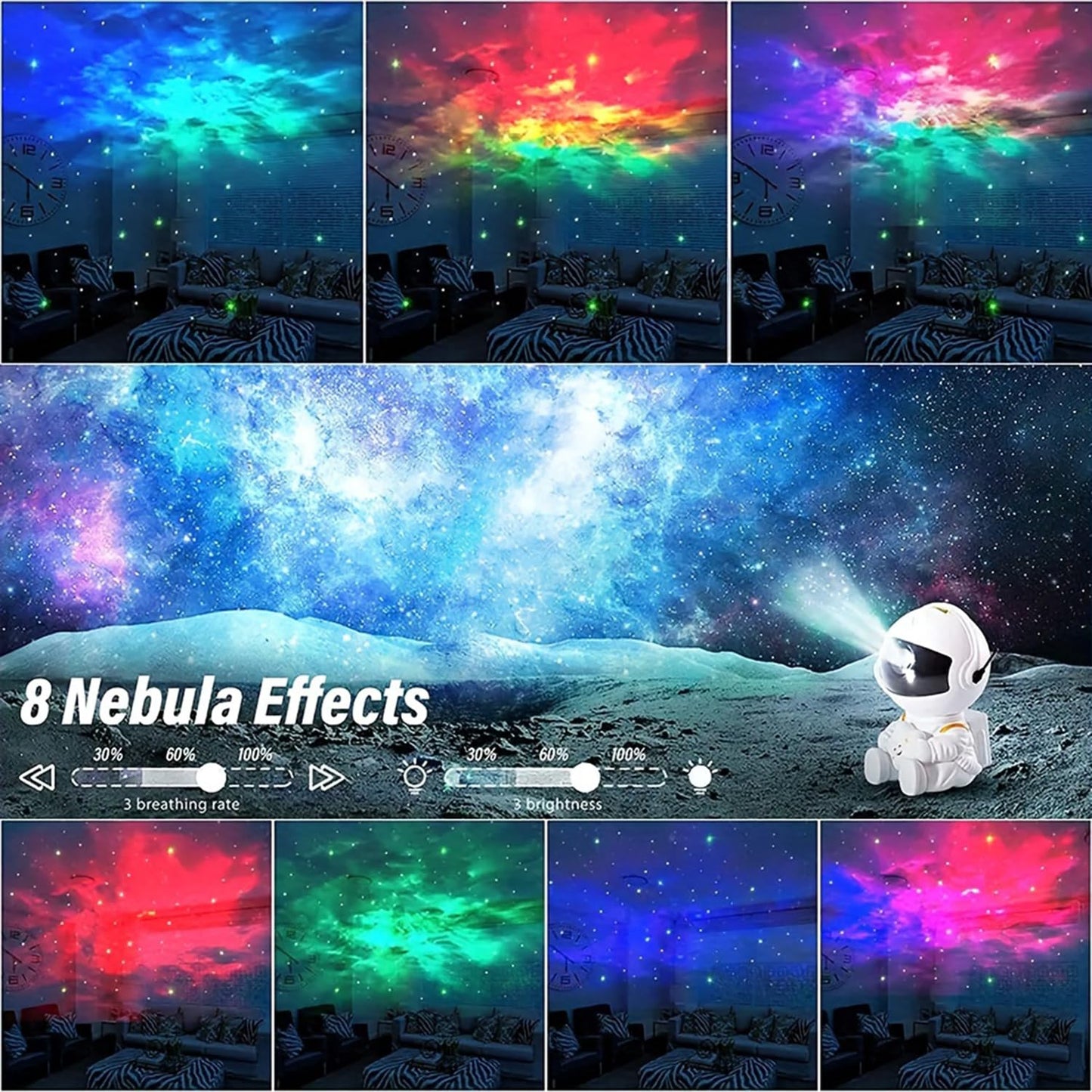 Astronaut Star Projector, Star Projector Galaxy Light for Kids,8 Modes Remote and 270° Adjustable Led Lights for Bedroom, Girls Room Decoration, Home Theater, Ceiling, Timer(Original White)