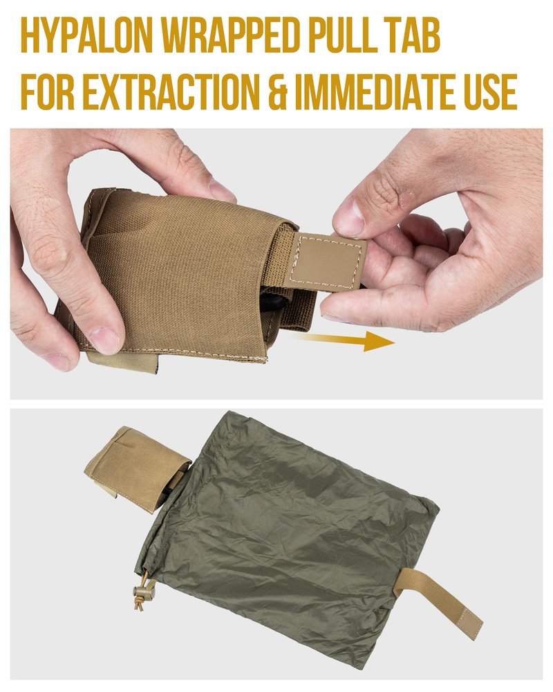 OneTigris Dump Pouch - Tactical Belt Mounted MOLLE Dump Pouch, Roll Up Foldable Magazine Mag Pouch, Quick-Release Utility Waist Bag, Coyote Brown