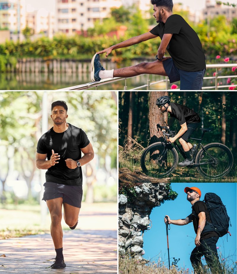 Kinglaman 1 Pack Workout Shirts for Men Dry Fit Gym Shirts Quick Dry Athletic Short Sleeve Sports T-Shirt Moisture Wicking 1 Black X-Large
