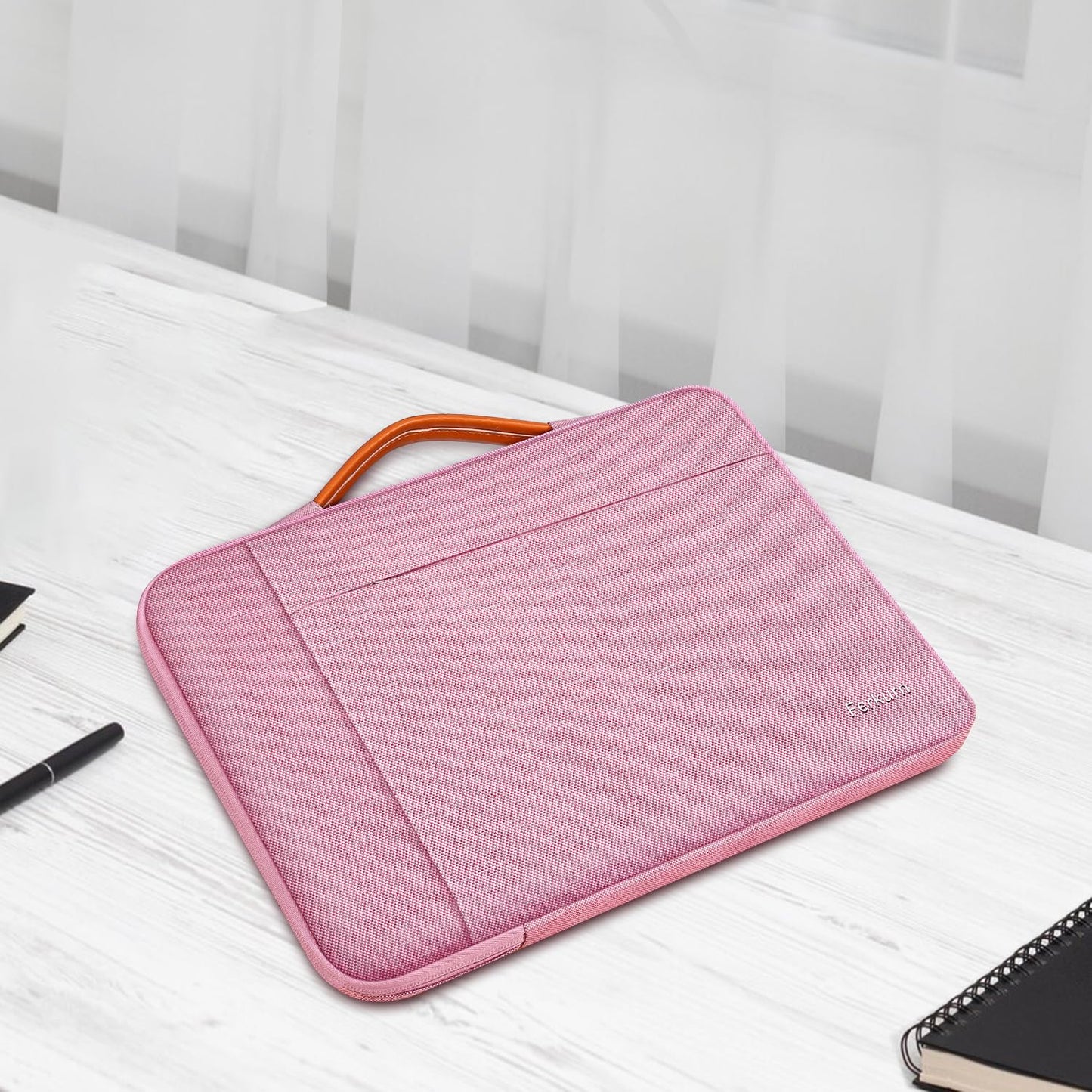 Ferkurn Laptop Case Sleeve 14 Inch Compatible with 14" MacBook Pro M4/M3/M2/M1, HP Pavilion Chromebook 14A EliteBook X360 Probook, ASUS Vivobook,Lenovo Ideapad,Acer, Slim Carrying Computer Bag, Pink