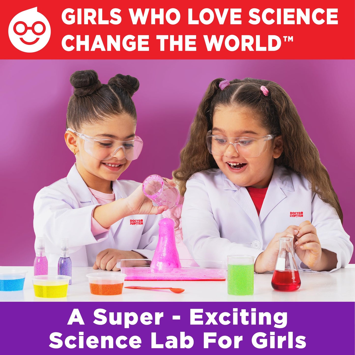 Doctor Jupiter Girls First Science Experiment Kit for Kids Ages 4-5-6-7-8| Birthday Gift Ideas for 4+ Year Old Girls| STEM Learning & Educational Toys