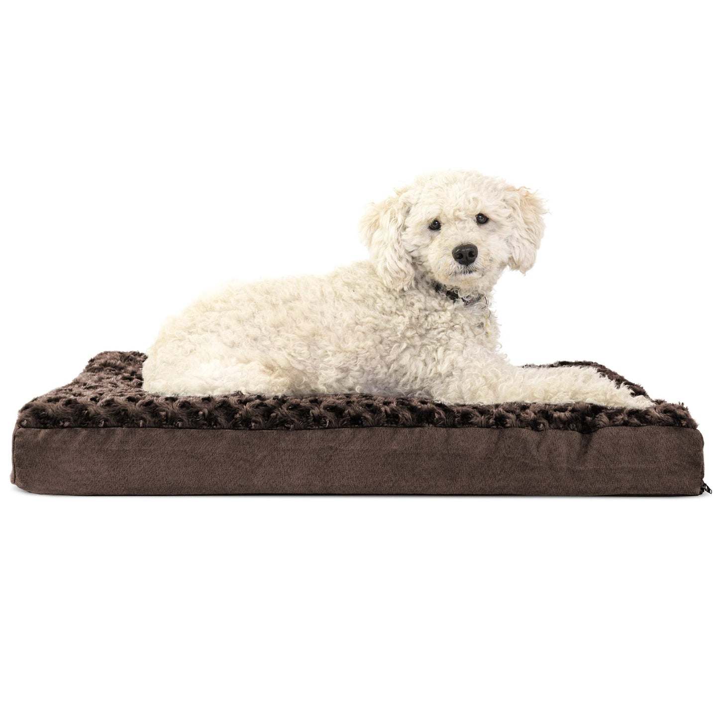 FurHaven Pet Dog Bed | Deluxe Orthopedic Ultra Plush Mattress Pet Bed for Dogs & Cats, Chocolate, Medium