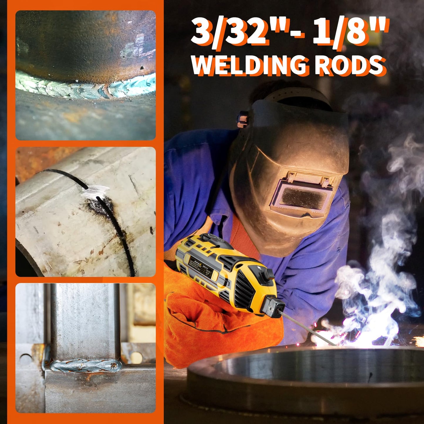 AwxryoX Portable Handheld Welding Machine, 110V 140Amp Upgraded Maquina de Soldar with IGBT Inverter 6 Variable Current, Soldadora Welding Tool Set with 3/32"-1/8" Welding Rod & Protective Gloves