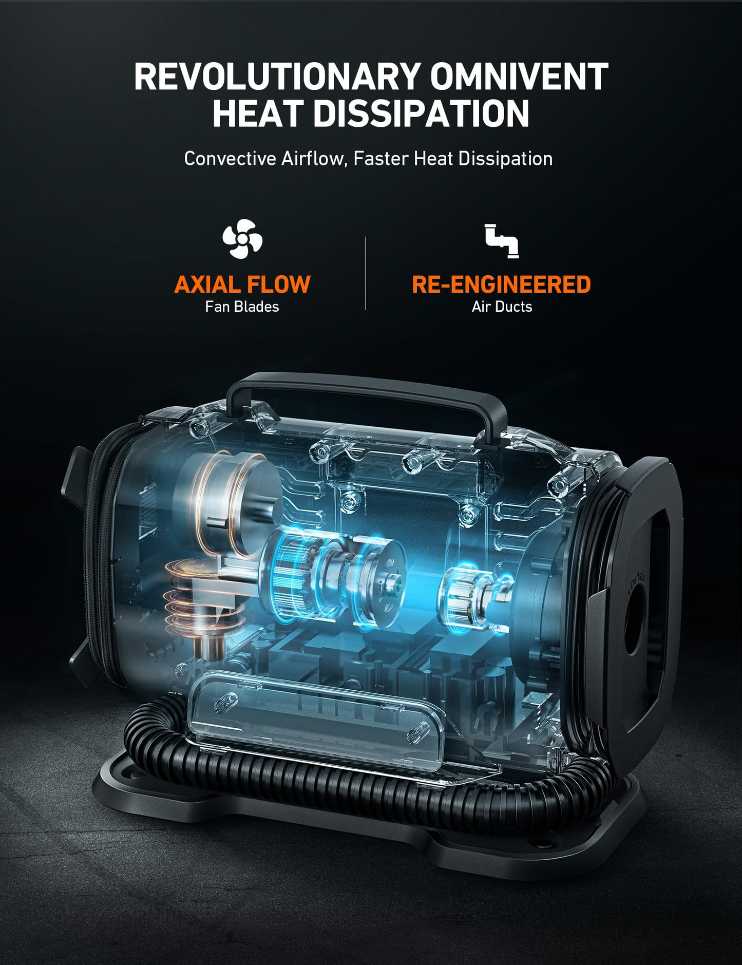 AstroAI Tire Inflator Portable Air Compressor Pump 150PSI 12V DC/110V AC with Dual Metal Motors &LED Light, Automotive Car Accessories&Two mode for car, bicycle tires and air mattresses, Yellow