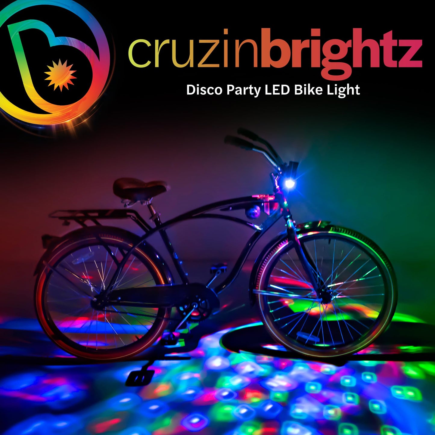 Brightz Disco Bike Lights LED Bicycle Lights RGB Burning Man Lights BMX Bike Accessories Bike Decorations Bike Light Bike Lights Kids Burning Man Bike Lights Bicycle Accessories Men Women Boys Girls