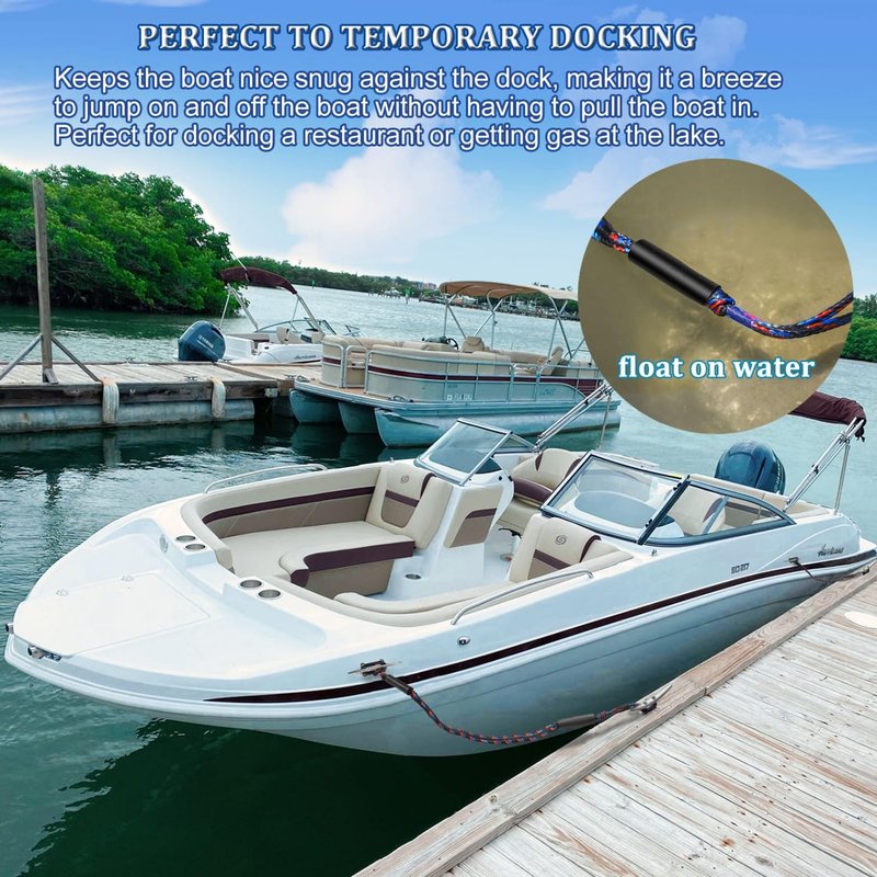 Botepon Bungee Dock Lines for Boats, Quick Connect No Knots, Shock Absorbing Mooring Lines, Boating Gifts for Men, Boat Accessories for Pontoon, Bass Boat, Jet Ski