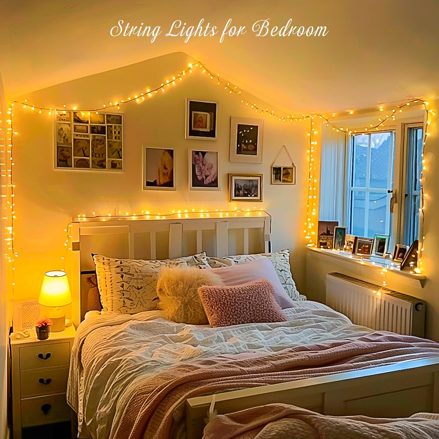 JMEXSUSS 200 LED String Lights Indoor Outdoor Clear Wire, Connectable Warm White Christmas Lights for Bedroom, 66 Ft Twinkle Fairy Classroom Light Plug in for Home Wedding Tree Yard Patio Decor