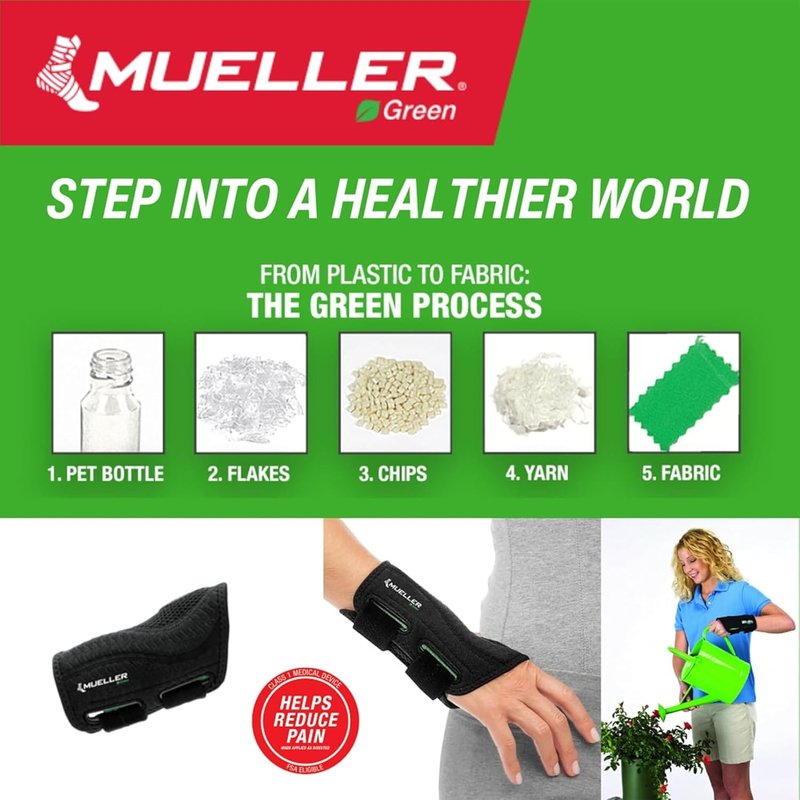 MUELLER Wrist Brace for Men & Women - Pain Relief Support for Carpal Tunnel & Arthritis | Black, Small/Medium