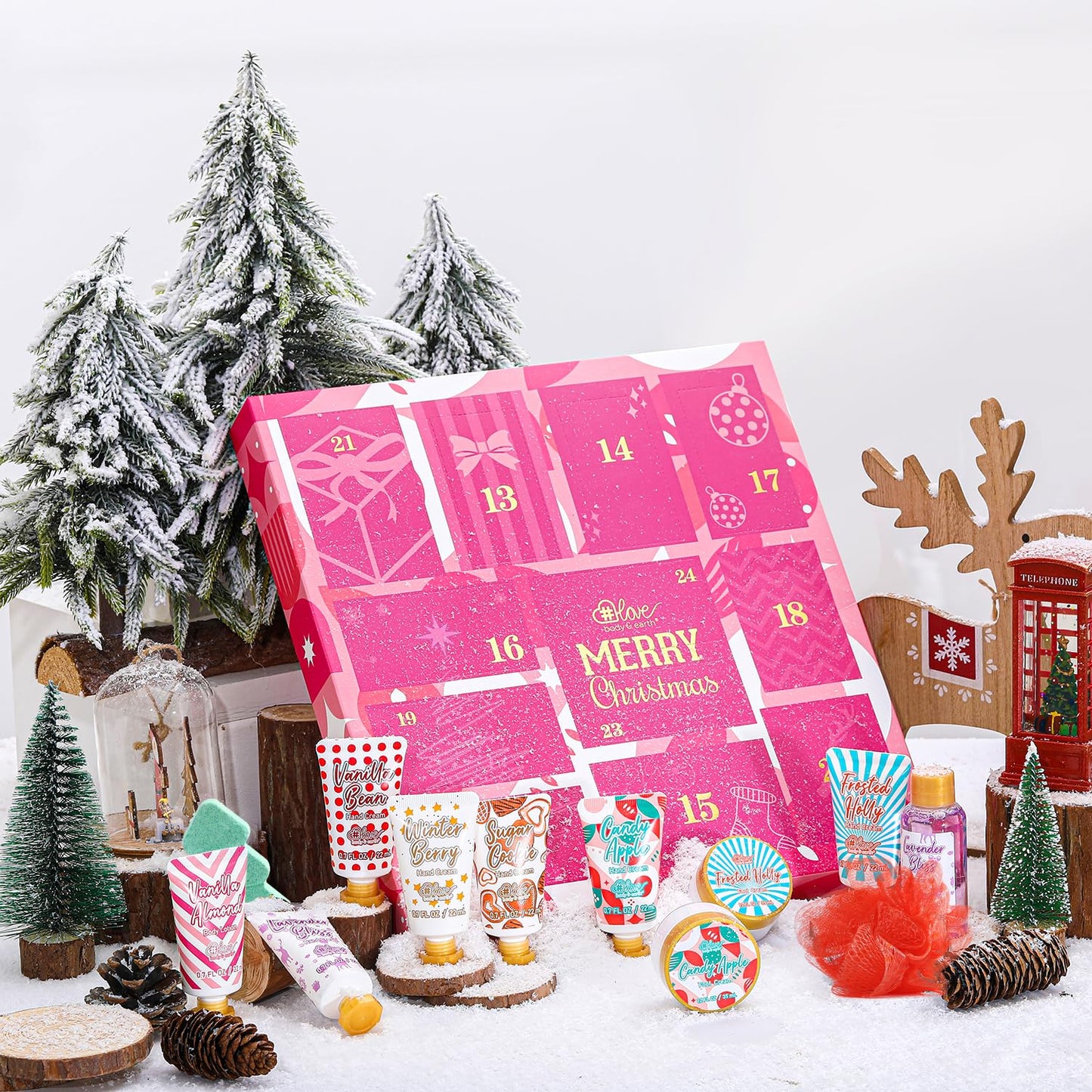 Advent Calendar 2025 Christmas Holiday Gifts for Women 12 Days Beauty Countdown Calendar 2025 Xmas Gifts Set 12pcs Spa Hand Cream Gifts Sets for Women with Hand Lotion Body Lotion Bath Sets Pamper Kit
