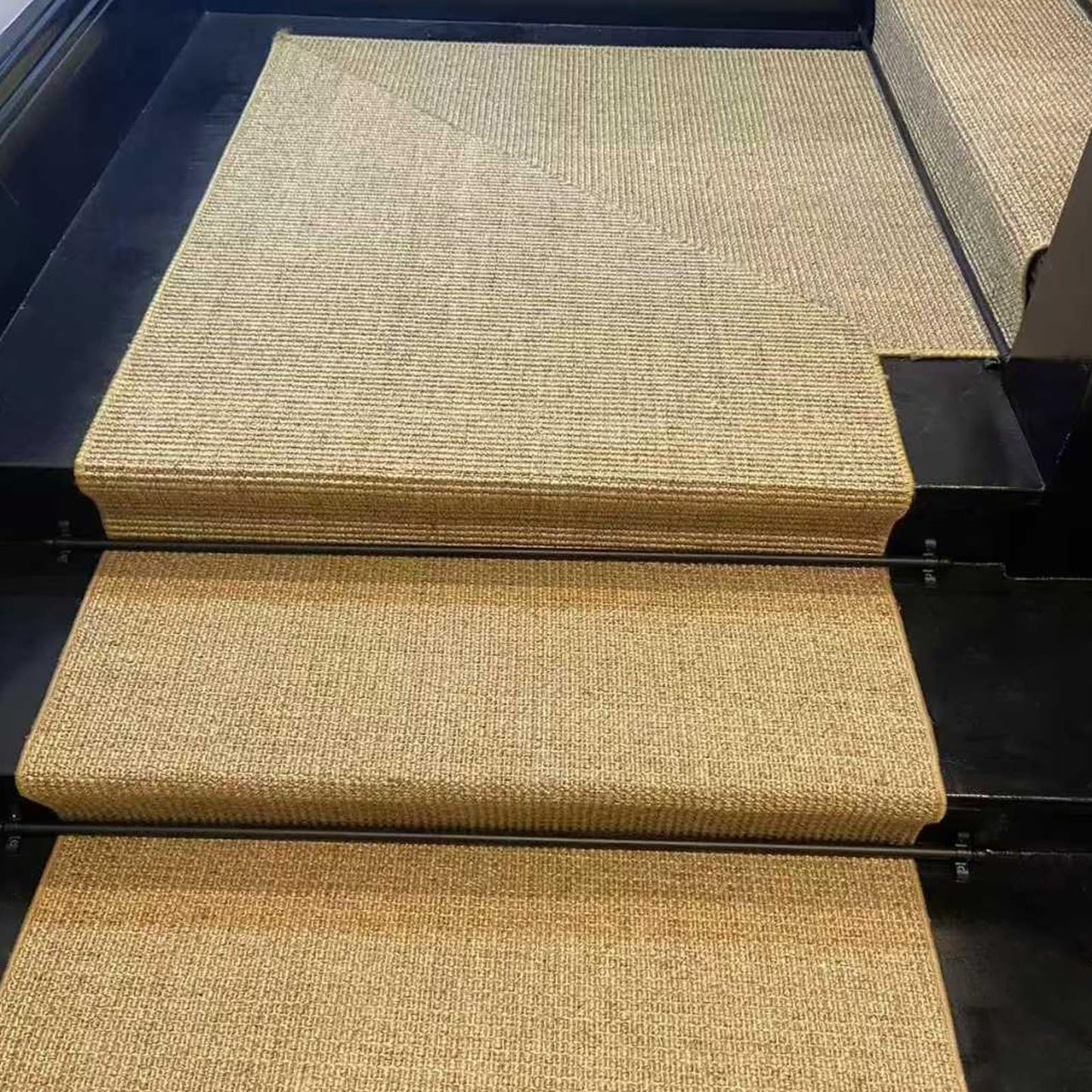 Solid Brass Stair Rods for Carpet Runners Set of 5, Black Stair Runner Rods for Fixed Stair Carpet, 36 inch Oval Finial Carpet Runner Rods