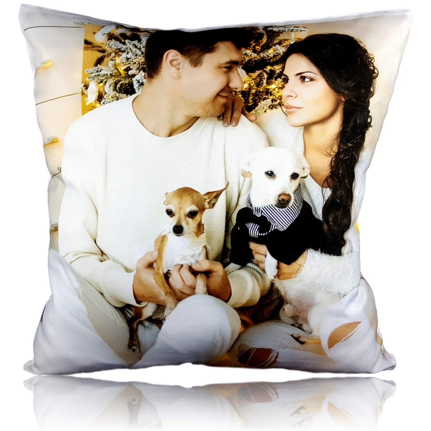 Personalised Cushion Cover Printed Photo Gift Custom Made Large Print (16" x 16") (40cm x 40cm) Printed Picture Pet, Dog, Cat, Love gift
