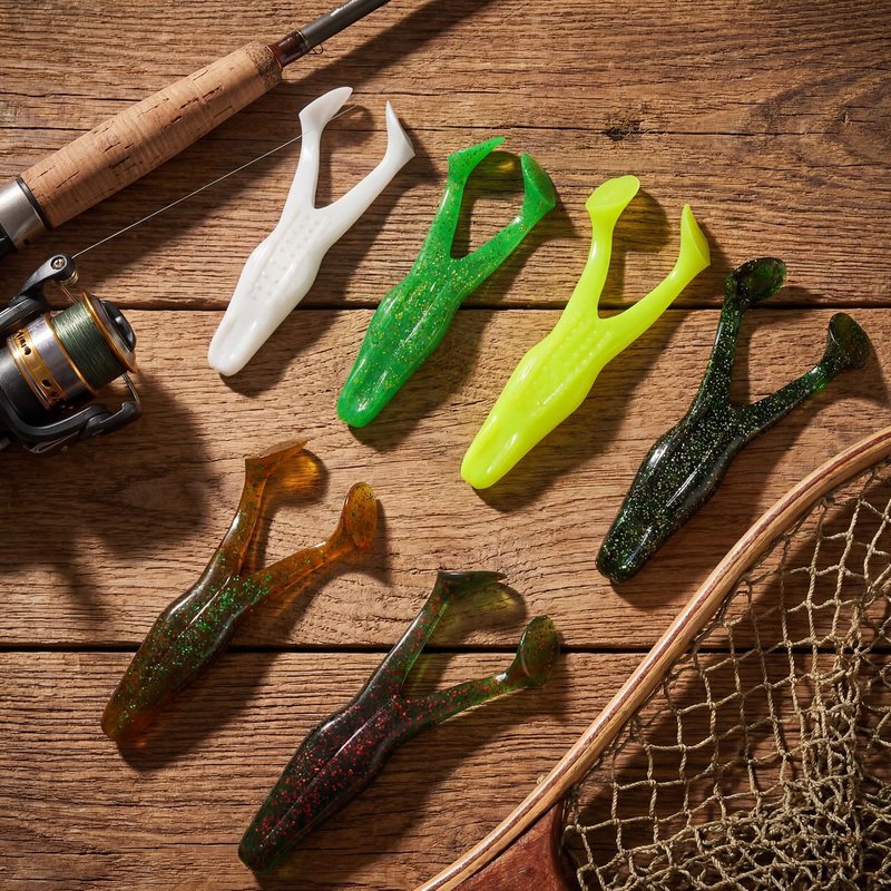 Teyva Daily 6 Pcs Topwater Frog Lure for Bass Fishing 4.13 Inch Rabbit Frog Fishing Lures Gear Soft TPE Plastic Floating Bait with Weedless Hooks for Freshwater Saltwater Bass Trout