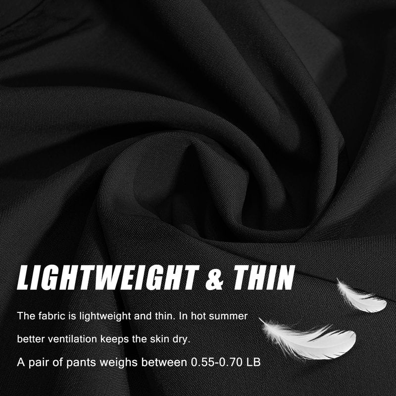 Athletic Pants for Men Water Resistant Quick Dry Lightweight Polyester Workout Warm Up Hiking Sweatpants with Pockets Black