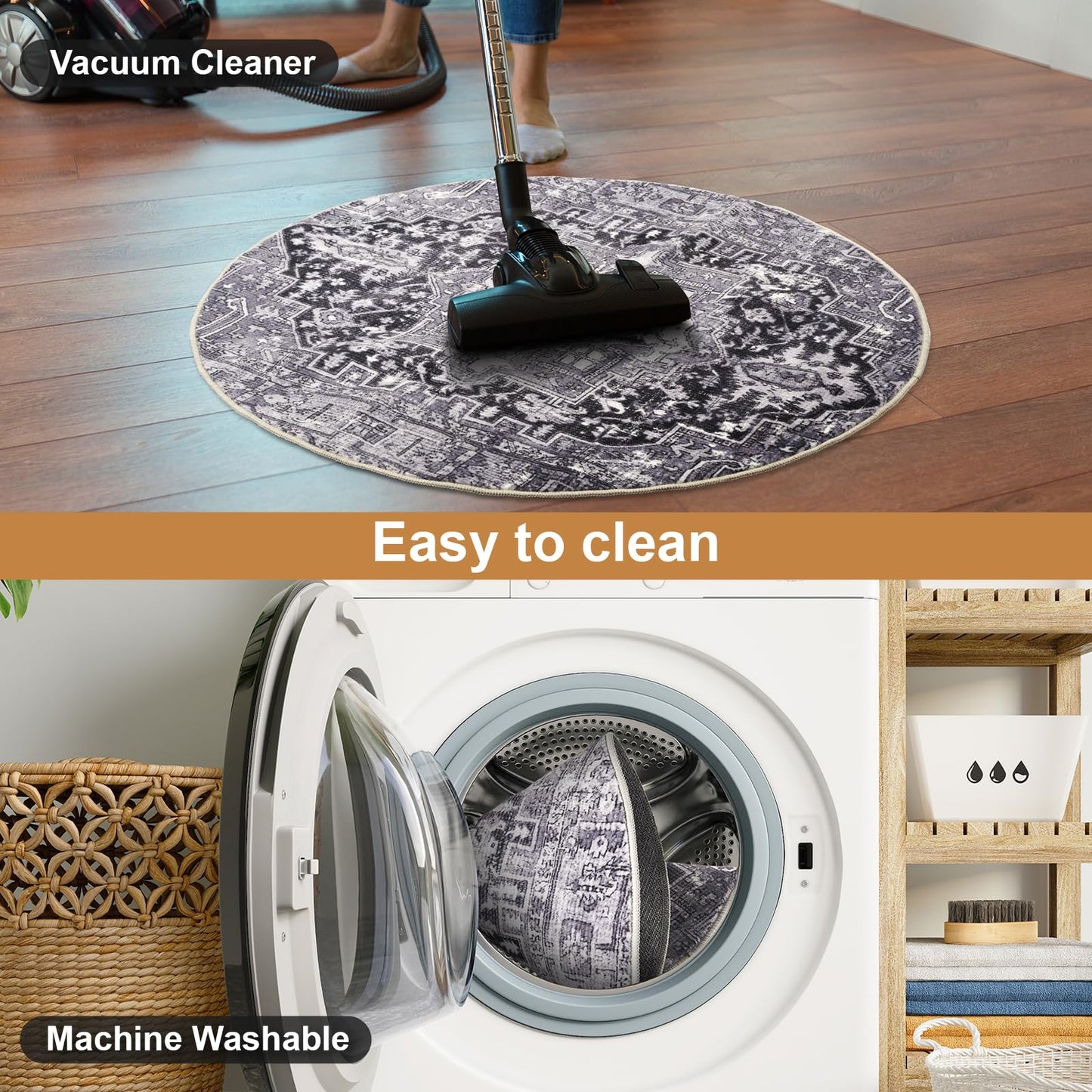 Recliner Chair Mat, Non Skid Round Furniture Pad, Recliner Pads for Hardwood Floors, Circular Small Circle Rug Pad, Furniture Pad 31.5inch Diameter Low Pile Heavy Duty Non Slip Multi-Purpose Rug