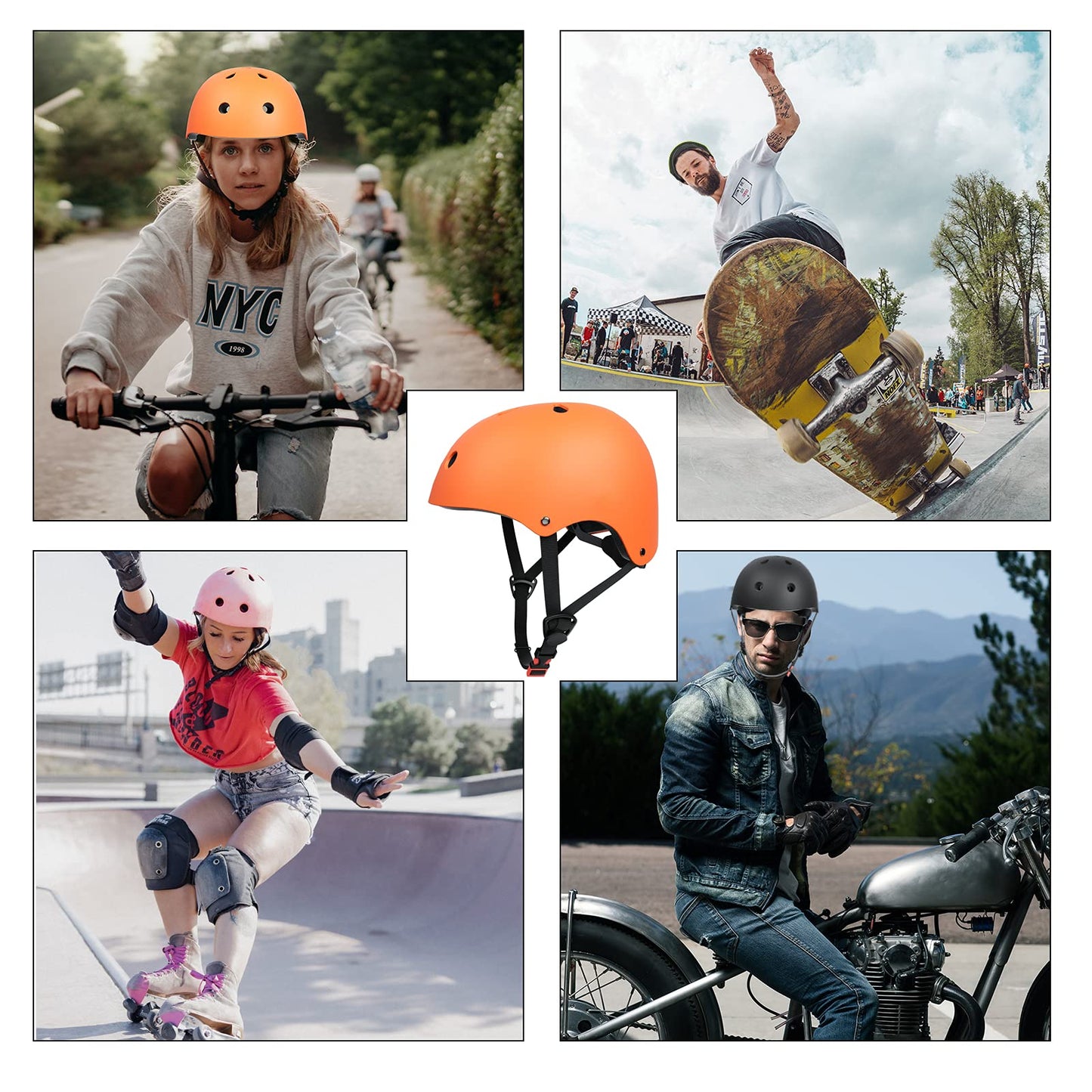 67i Bike Helmet for Adults & Kids 8-14 - Adjustable L (22.83”-23.82”) Lightweight Ventilated Cycling Helmets with 11 Vents (Orange)