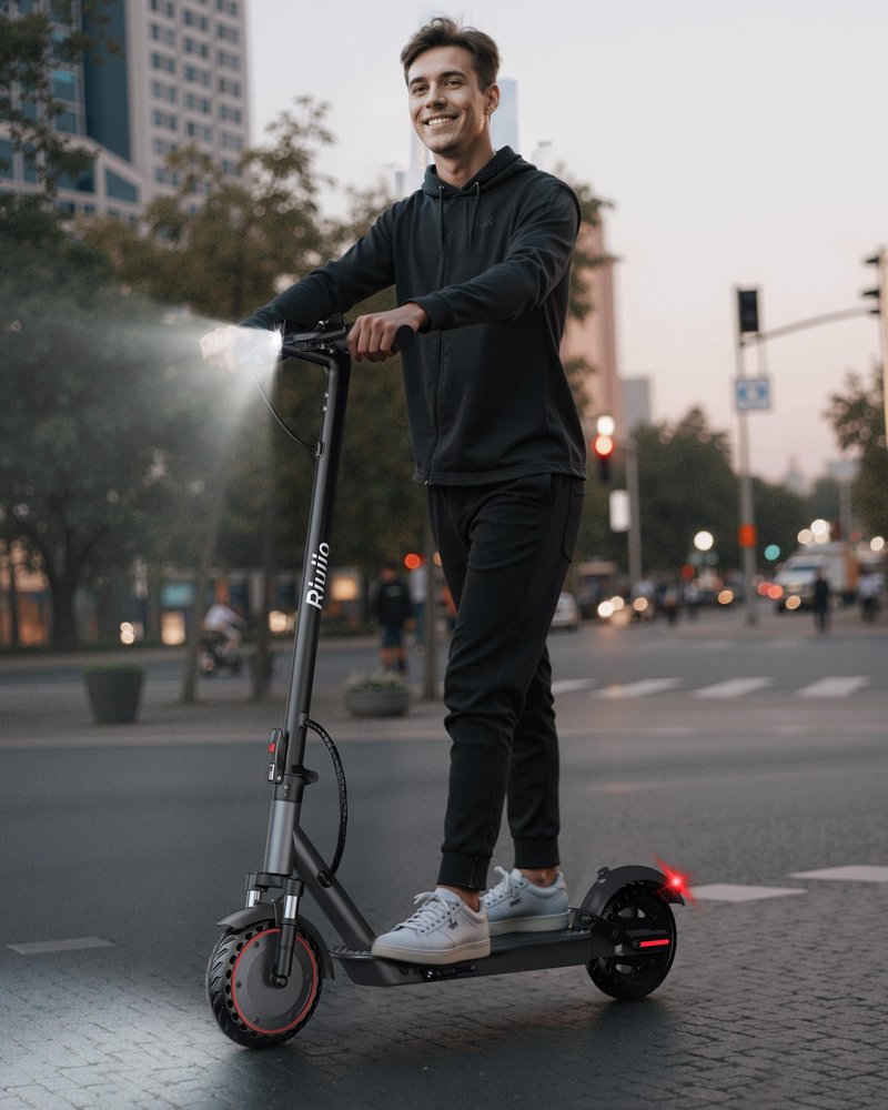 Electric Scooter for Adults - 19MPH, 21-Mile, Dual Suspension, 8.5" Solid Tires, 350W Motor, UL2272 Certified Foldable Commuting E-Scooter with App Control