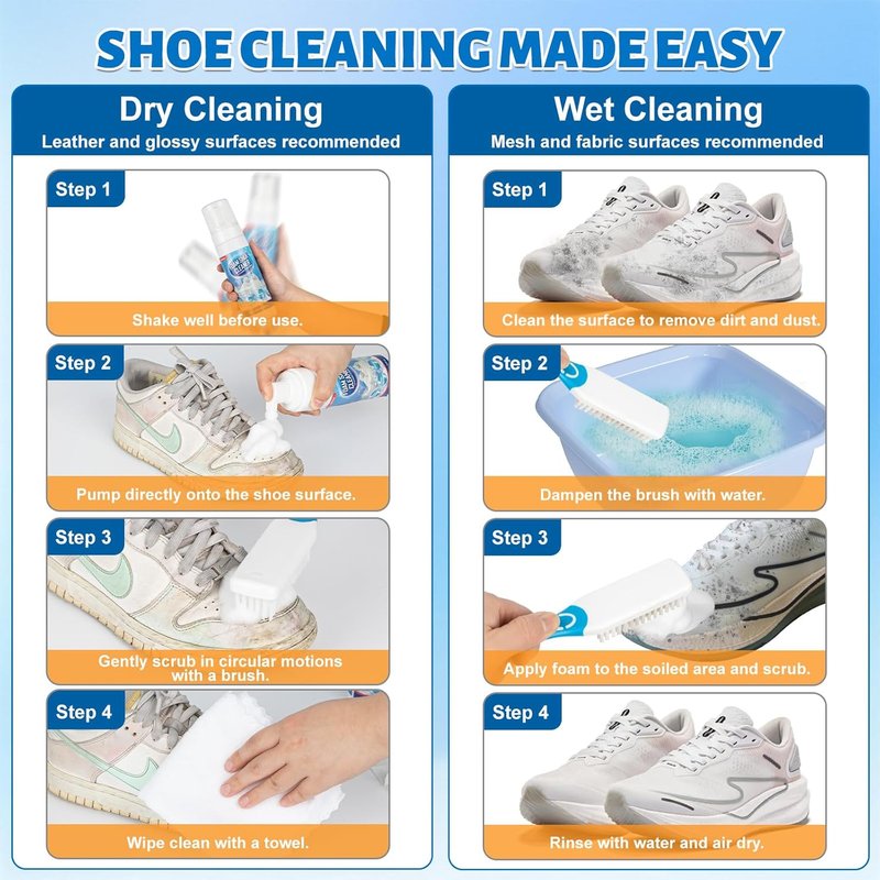Shoe Cleaner Foam - Jevvu Sneaker Stain Remover & Dirt Eliminator | Cleaning Kit for White Shoes