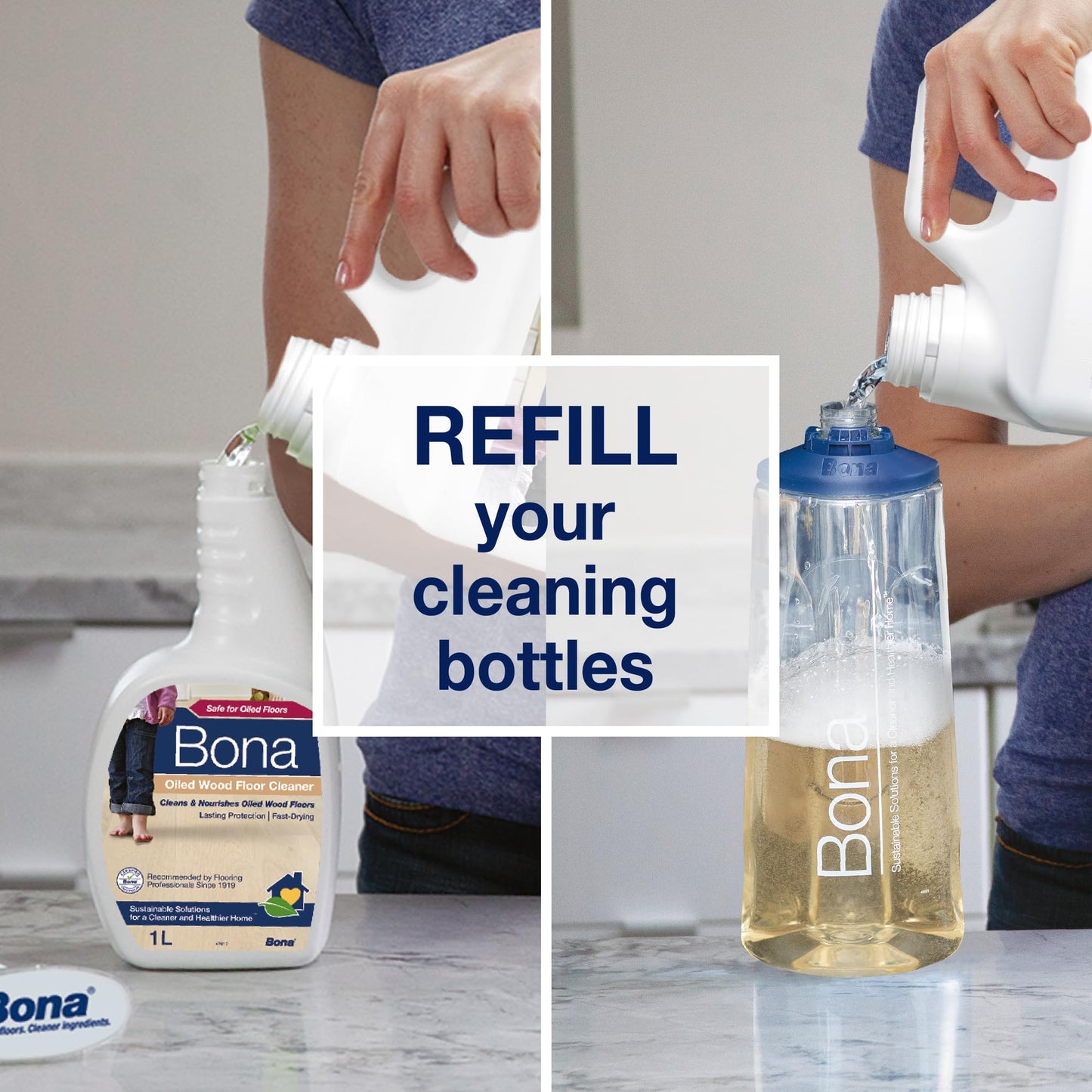 Bona Oiled Wood Floor Cleaner - Cleans & Nourishes - Refill - 2.5 Litre