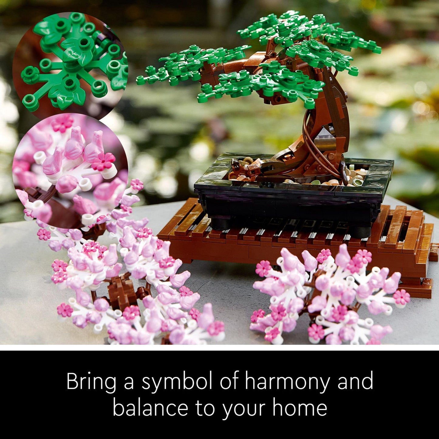 LEGO Botanicals Bonsai Tree - Faux Plant for Adults - Home Décor Set - Gift for Mother's Day with Artificial Cherry Blossom Flowers - DIY Building Projects - Botanical Collection - 10281