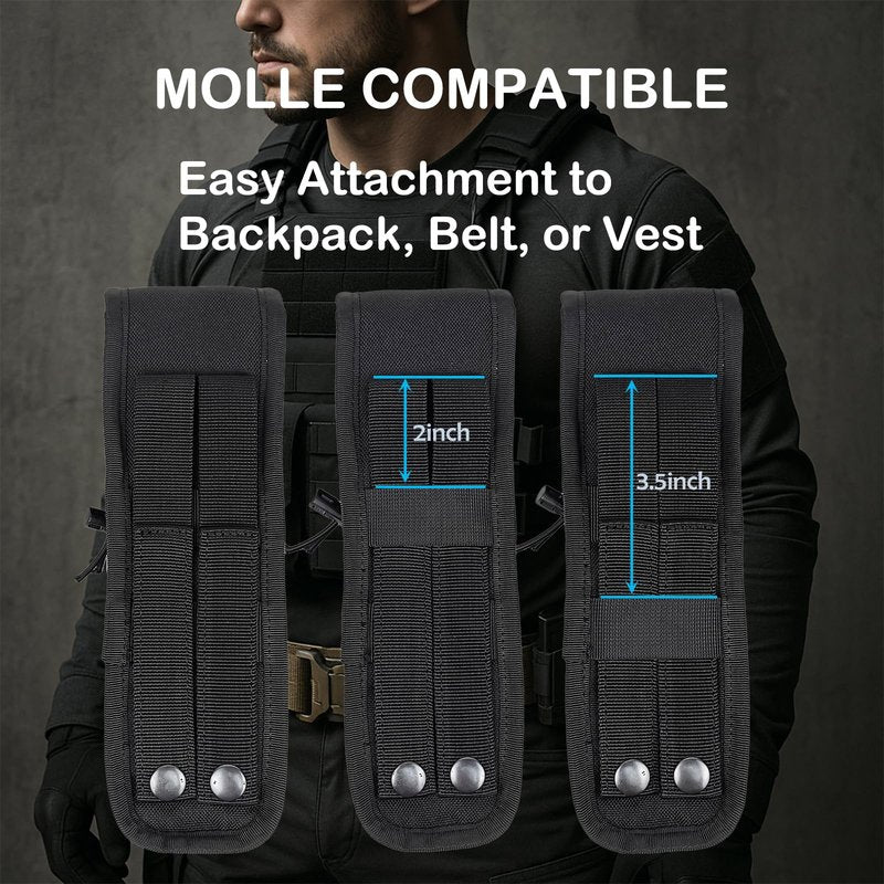 Buraku Hot Suppressor Pouch Heat Insulation Melt Resistant Rifle Pistol Silencer Storage Holster Multi-Purpose Molle Pouch Holder (Black, 9inch)