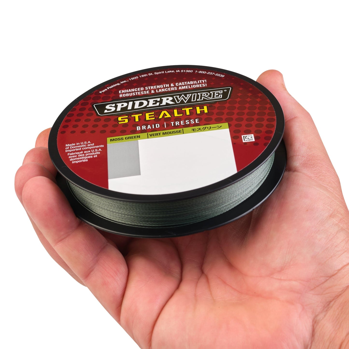 SpiderWire Stealth® Superline, Moss Green, 100lb | 45.3kg, 200yd | 182m Braided Fishing Line, Suitable for Freshwater and Saltwater Environments