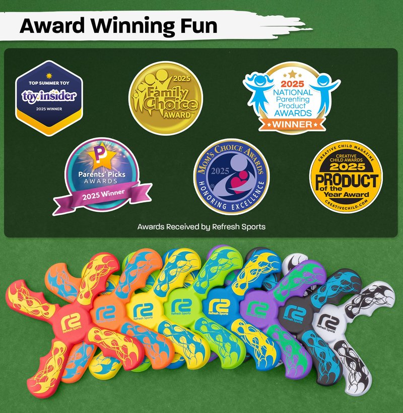 Boomerang for Kids - It Really Does Fly Back - Fun & Easy to Use Toy for Boys & Girls - Soft Foam Design Allows for Safe Play & Great Beginner Toy Gift Idea for Boys - Birthday Gift Ideas Stuffers