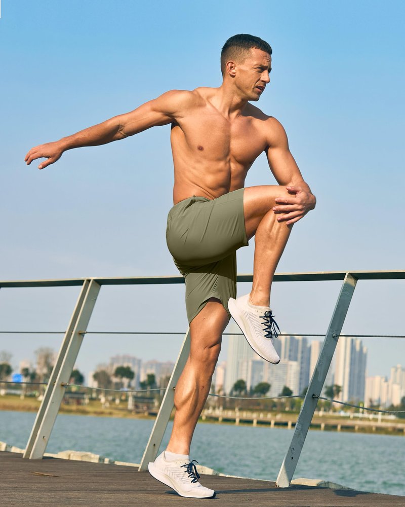 G Gradual Men's Athletic Running Shorts with Zipper Pockets Quick Dry 7"/ 5"/ 9" Workout Gym Shorts for Basketball Hiking(Sage Green,7XL)