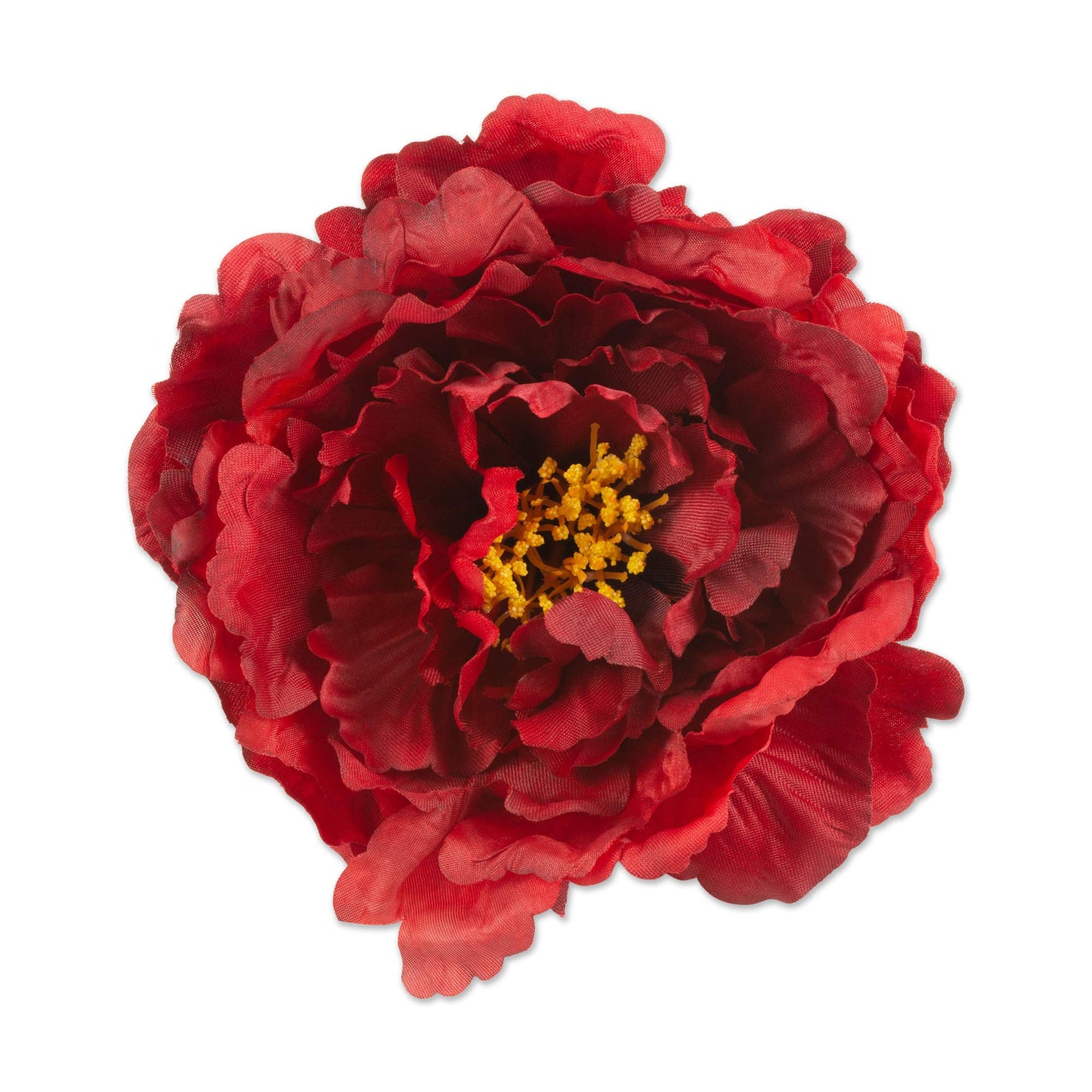 DII Beautiful Peony Flower Napkin Rings Deep Red, 4 Piece