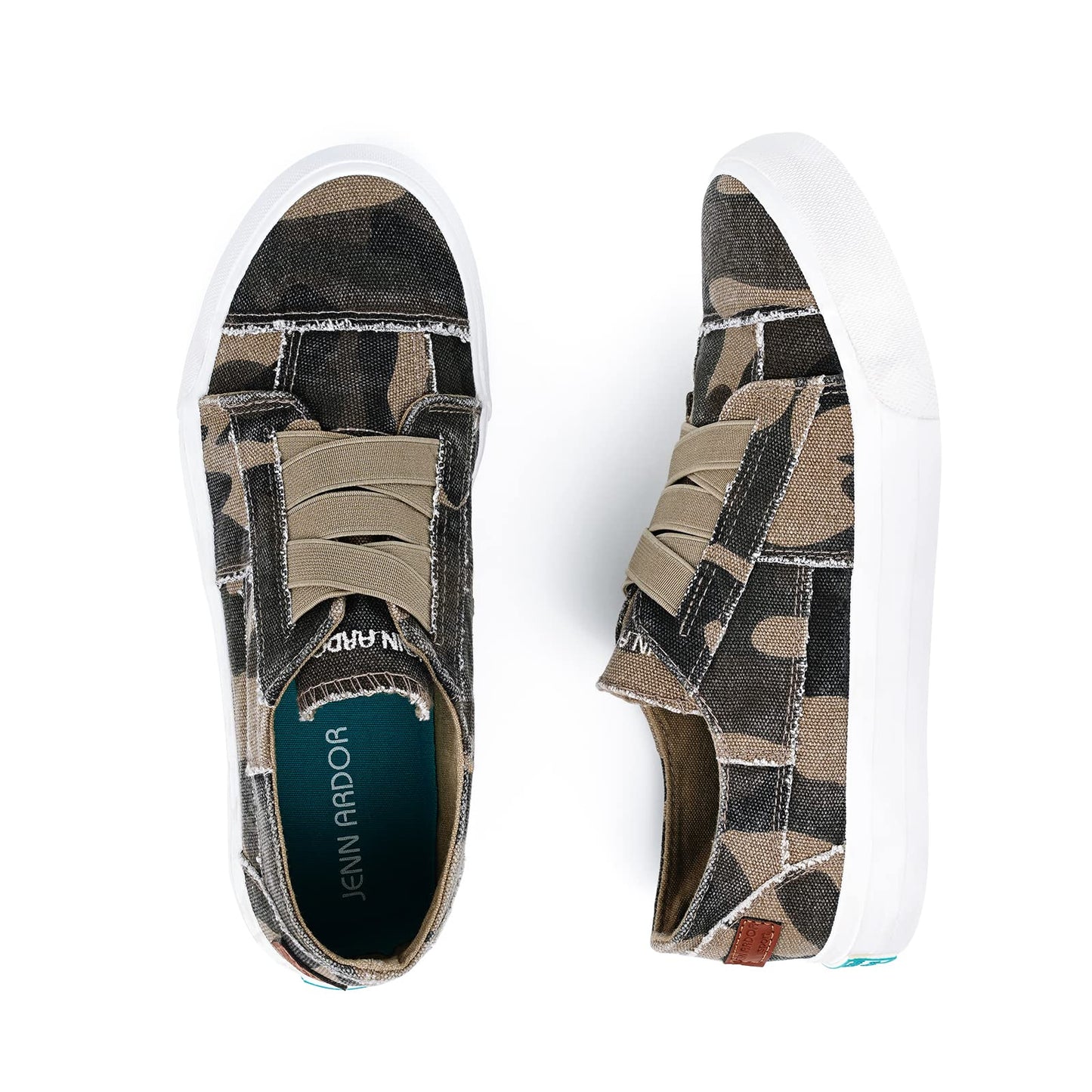 JENN ARDOR Women's Slip On Sneakers No Laces Low Top Canvas Sneakers Fashion Flats Comfortable Casual Walking Shoes