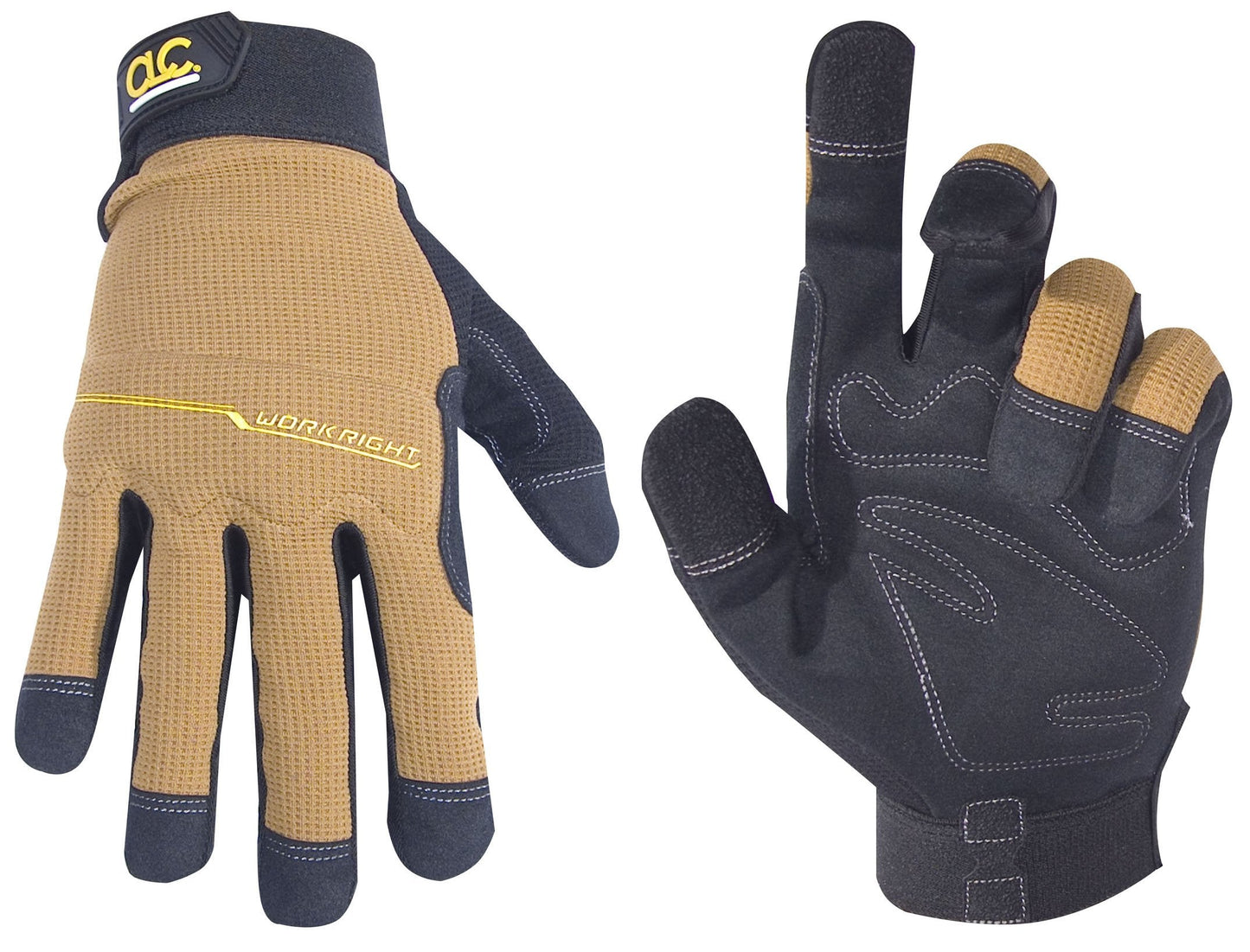 Custom Leathercraft124X Workright Flex Grip Work Gloves, Shrink Resistant, Improved Dexterity, Tough, Stretchable, Excellent Grip Assorted, Extra Large