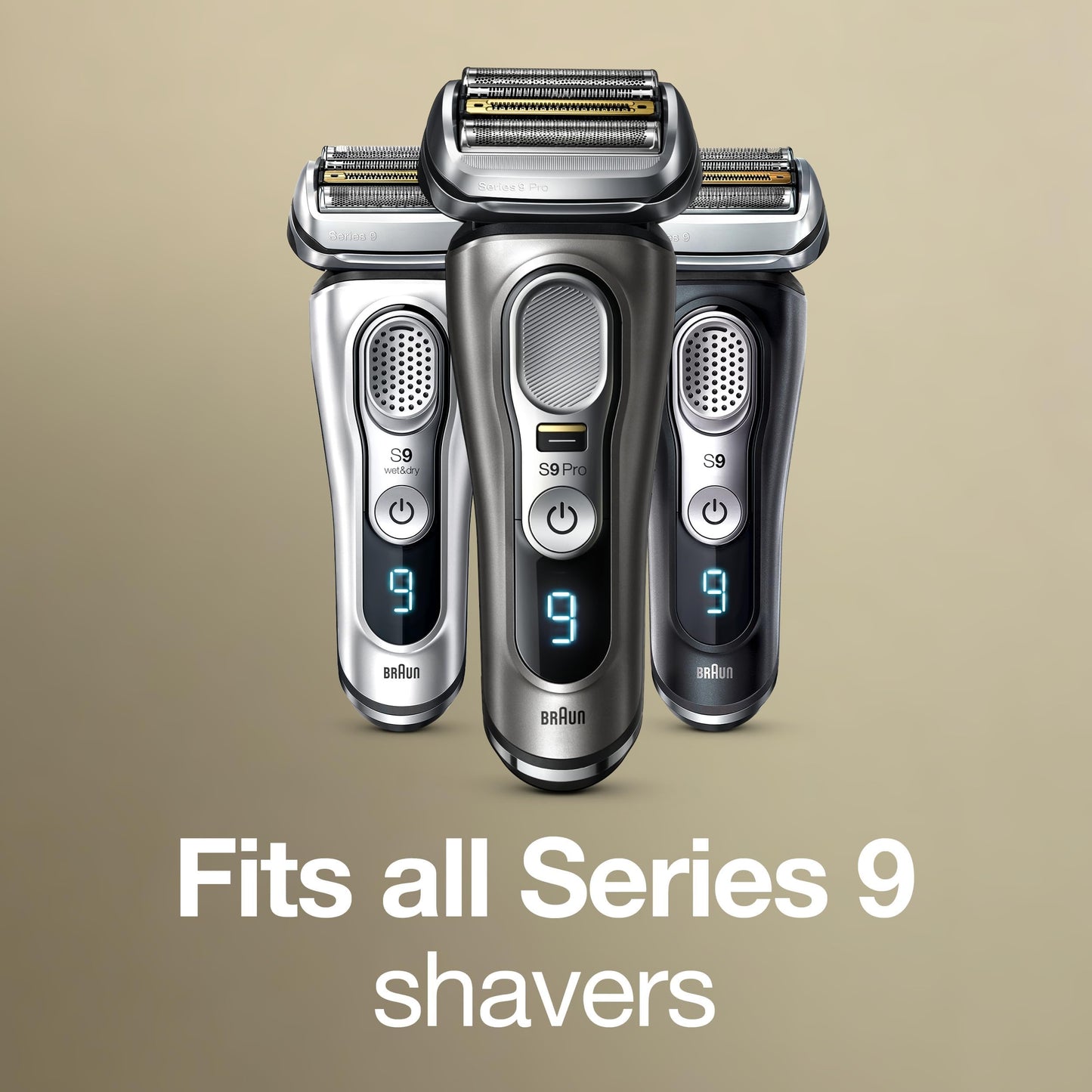 Braun Shaver Head Replacement Part 94M Silver, Compatible with Series 9 Pro and Series 9 Electric Razors for Men