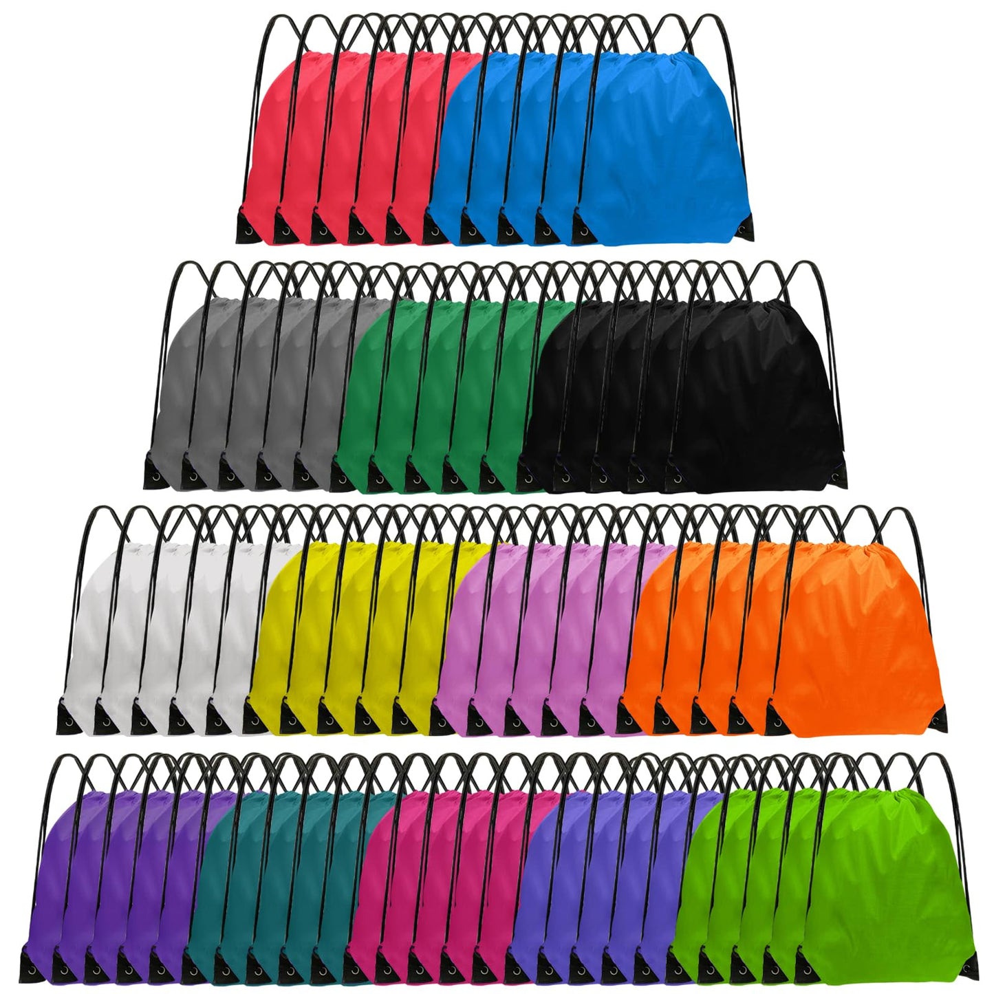 Grneric Drawstring Backpack Bulk 70Pcs String Backpack Drawstring Bags Cinch Bag Sackpack for Men Women Gym(14 Colors)