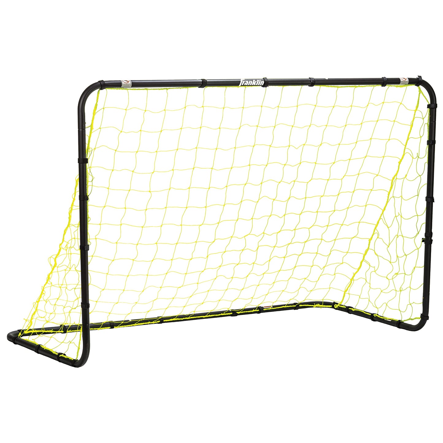 Franklin Sports Competition Soccer Goal - Steel Backyard Soccer Goal with All Weather Net - Includes 6 Ground Stakes - 6'x4' Soccer Goal - Black