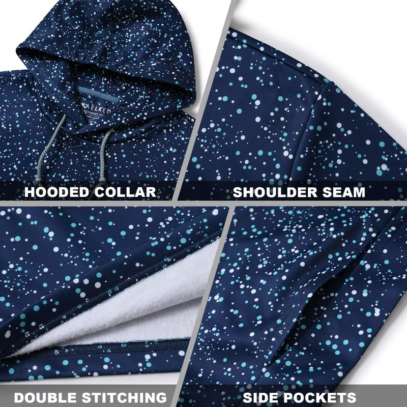 M MAELREG Hoodies for Men Golf Hooded Sweatshirts Dry Fit Lightweight Full Print Pocket Mens Hoodies Pullover Polka Dots