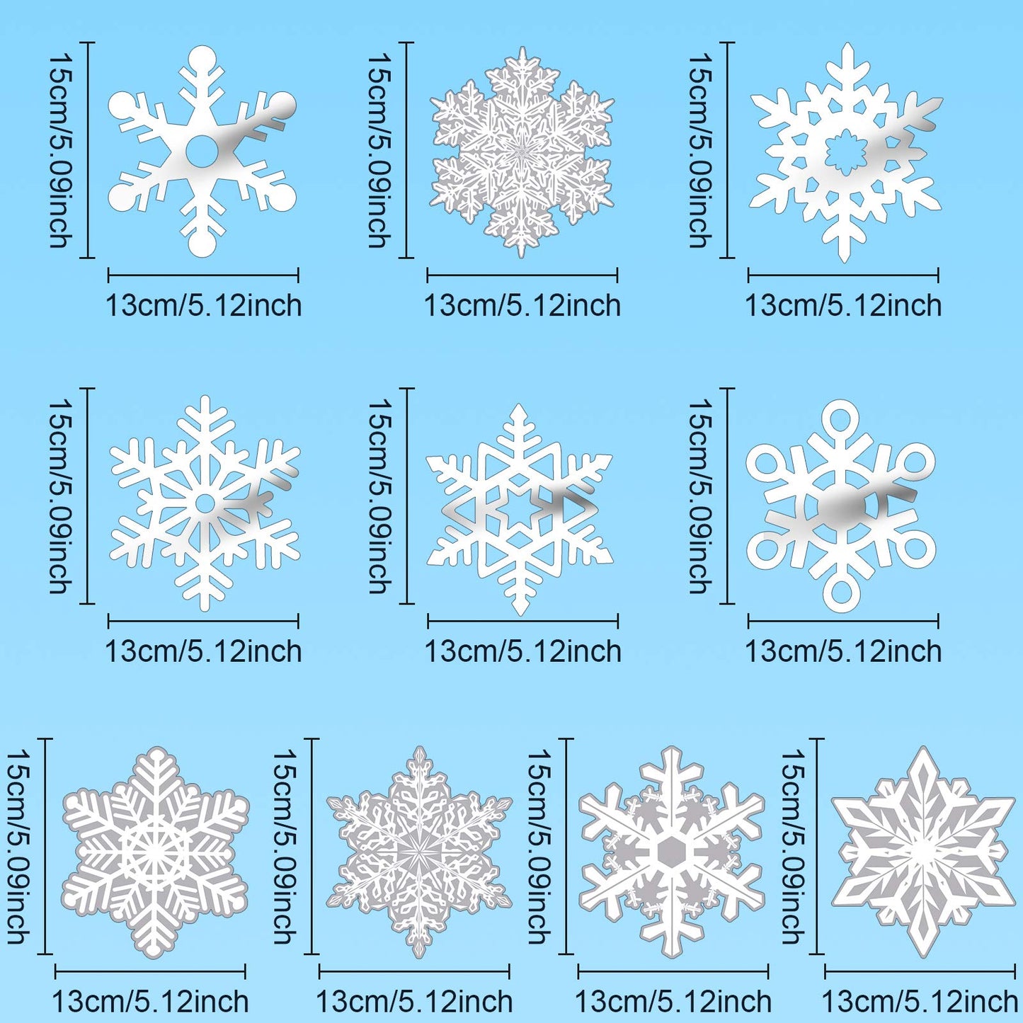 Sumind 30 Pcs Winter Snowflake Decor Christmas Swirls Winter Party Wonderland Foil Hanging Ceiling Decor for New Year Christmas Holiday