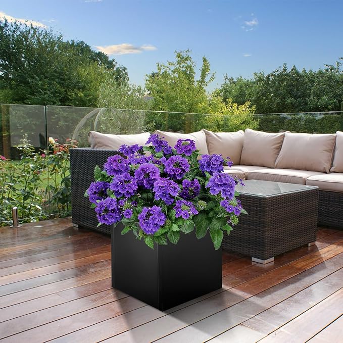 Steel Planter Box 20"x20"x21", Metal Square Planter Box Indoor&Outdoor, Galvanized Steel Rectangular Planter Box for Commercial and Residential Use fit Patio,Porch, Yard, Garden
